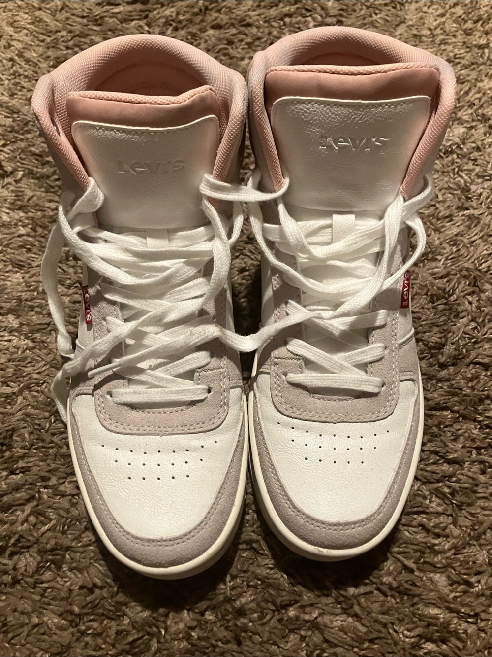 Levi's Women's High-Top Sneakers in White and Light Pink